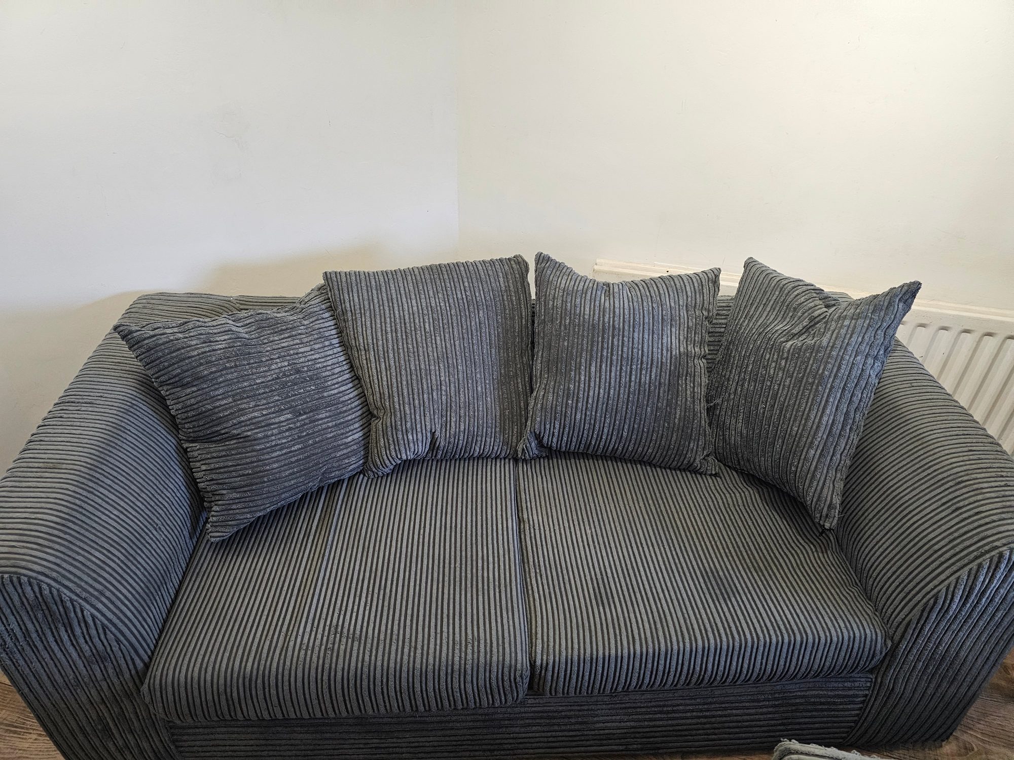 Customer photo of a furniture or appliances job, about half a van